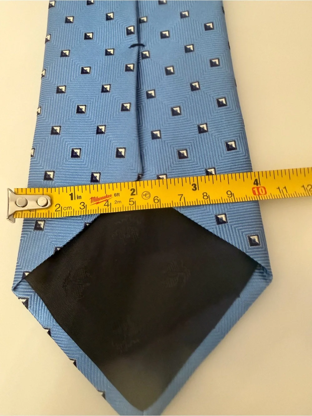 Brooks Brothers Sky Blue Geometric Square Silk Tie Stain Resistant